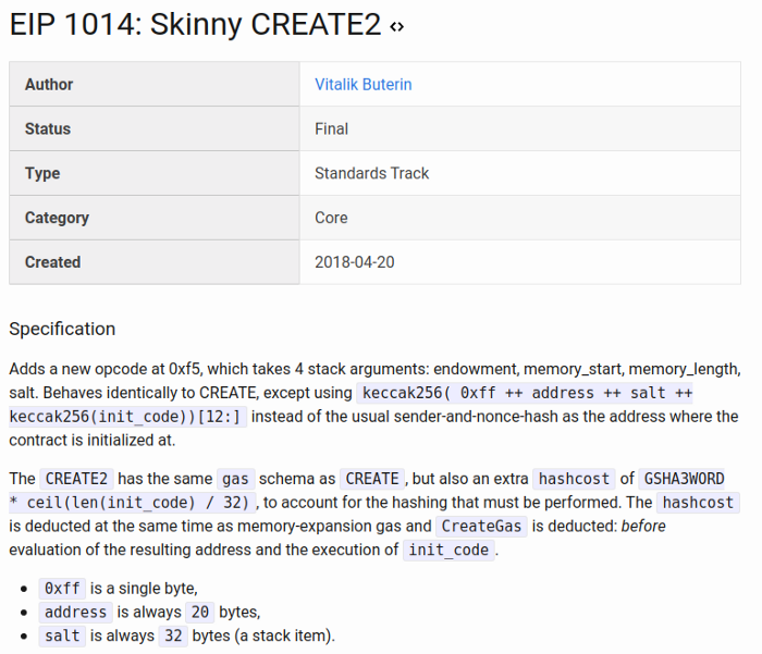 EIP 1014: Skinny CREATE2