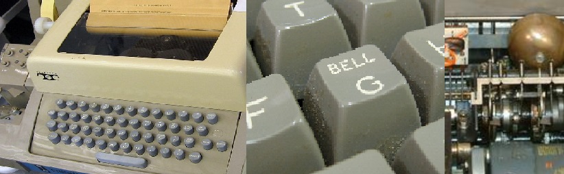 A teletype machine with a physical bell